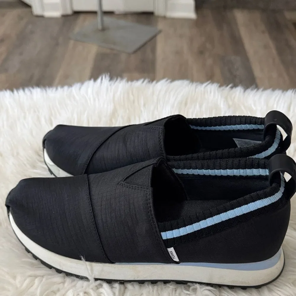 Toms Black Slip-On Sneakers Size 8